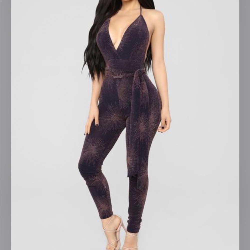 Fashion Nova Outburt Metallic Romper